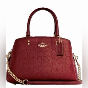 Coach Red Embossed Satchel